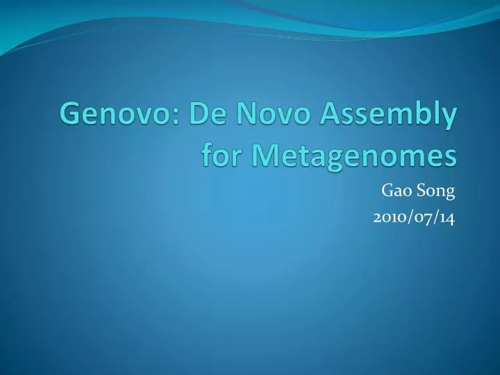 genovo de novo assembly for metagenomes