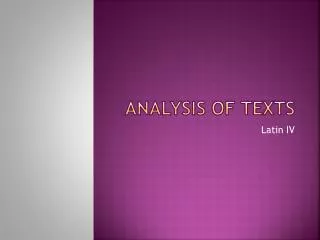 analysis of texts
