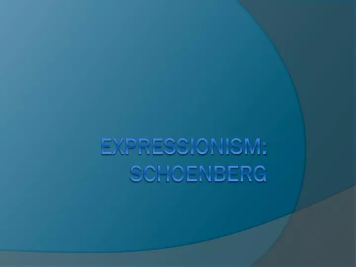 expressionism schoenberg
