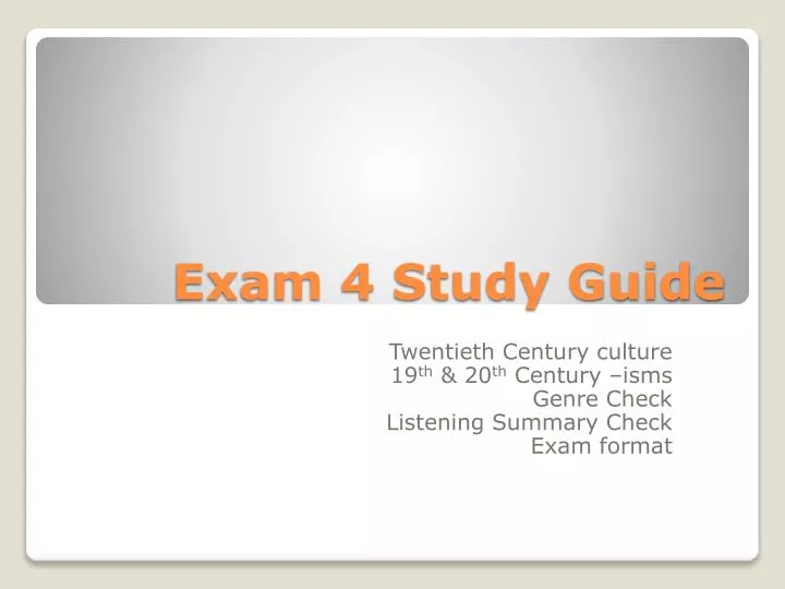 exam 4 study guide