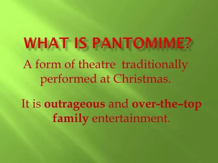 what is pantomime