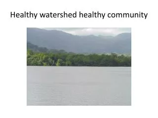 Healthy watershed healthy community