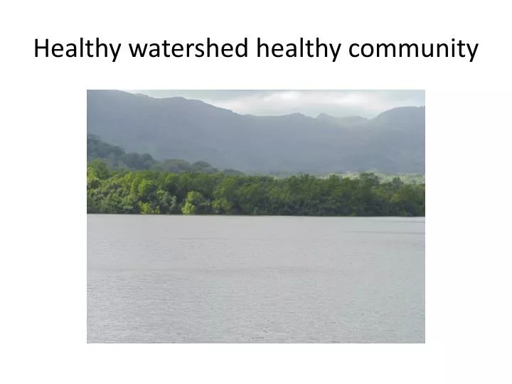 healthy watershed healthy community