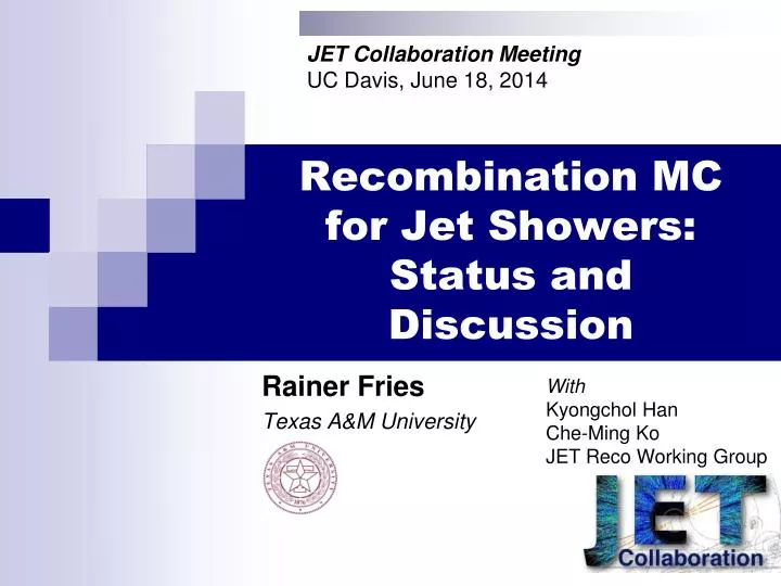 recombination mc for jet showers status and discussion