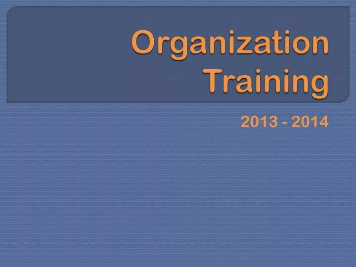 organization training