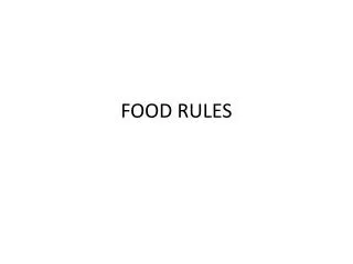FOOD RULES