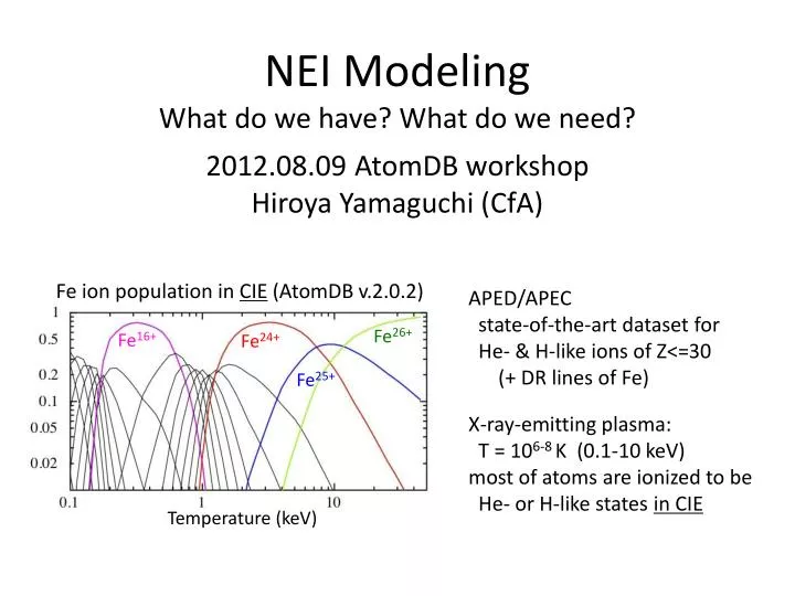 nei modeling what do we have what do we need