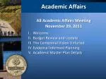 Academic Affairs - slide 1