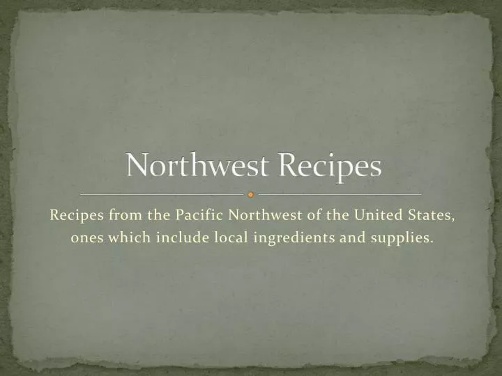 northwest recipes