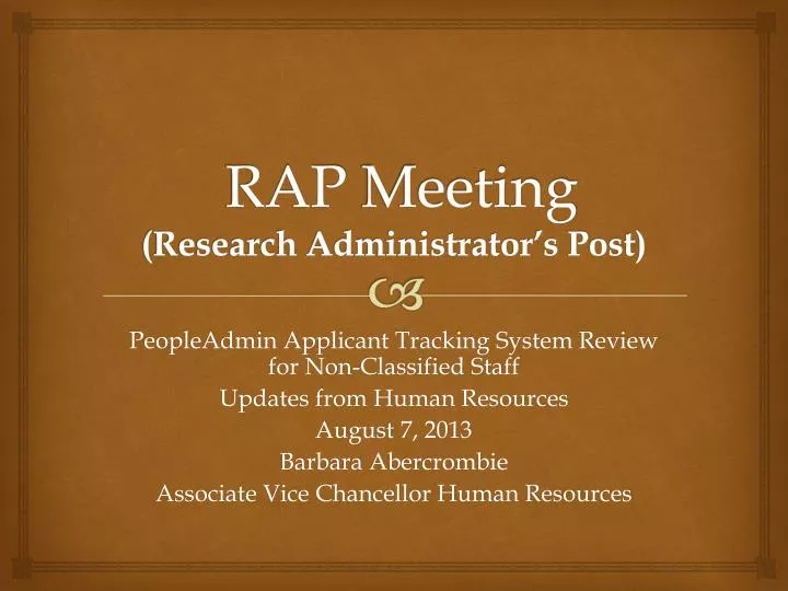 rap meeting research administrator s post