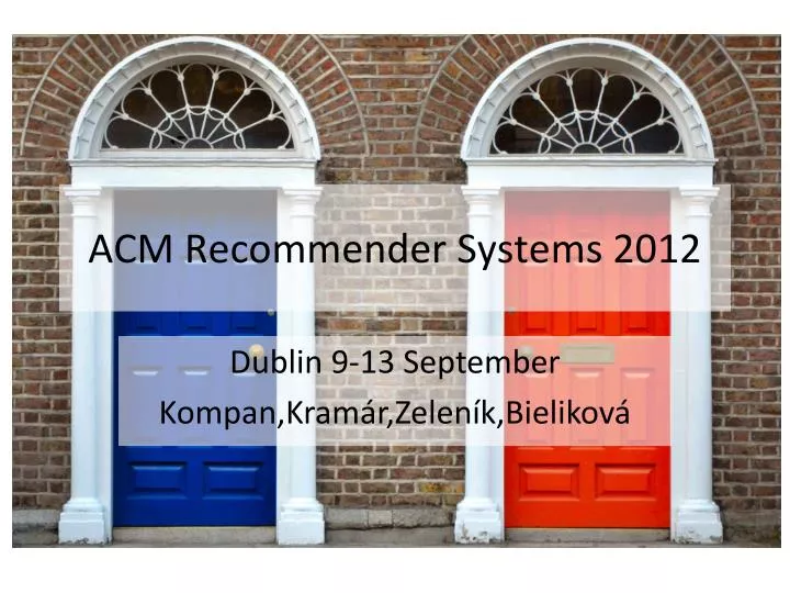 acm recommender systems 2012