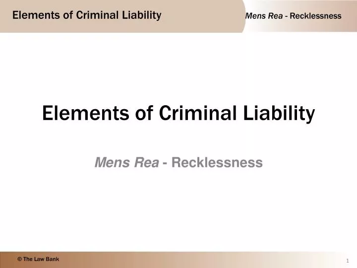elements of criminal liability