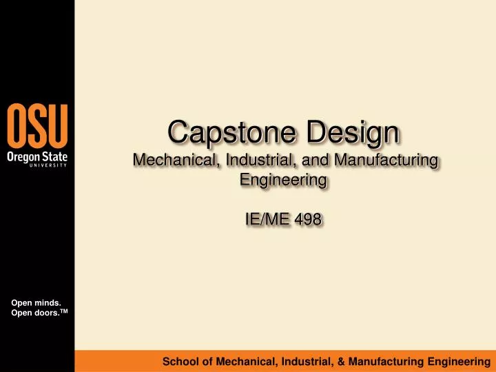 capstone design mechanical industrial and manufacturing engineering ie me 498