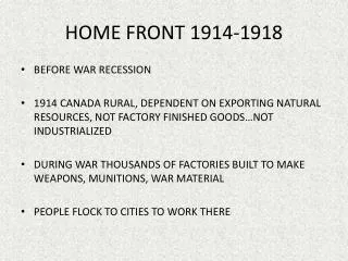 HOME FRONT 1914-1918