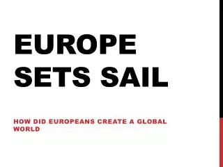 Europe sets sail