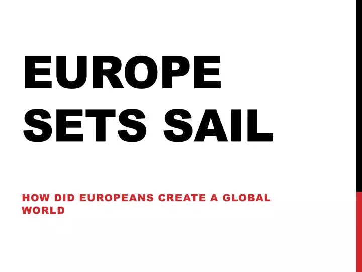europe sets sail