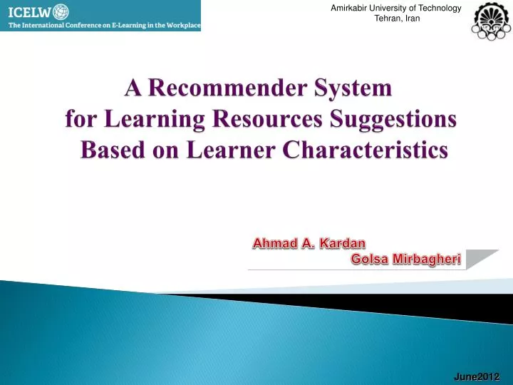 a recommender system for learning resources suggestions based on learner characteristics