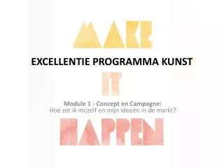 excellentie programma kunst