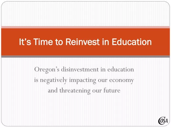 it s time to reinvest in education