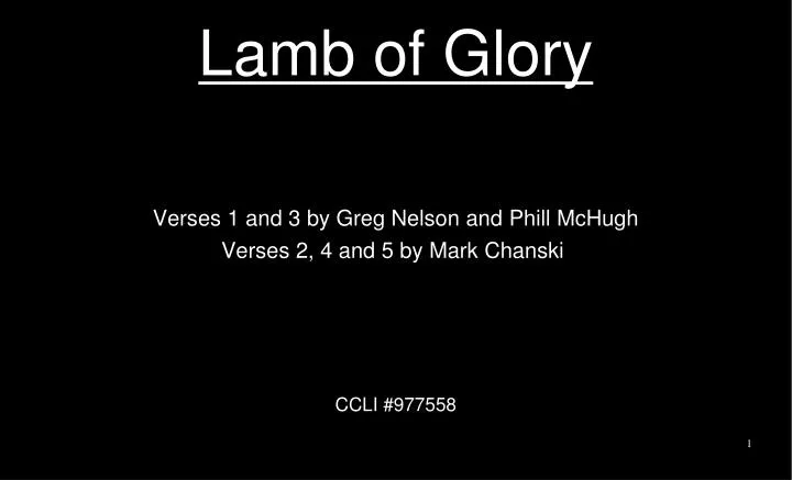 lamb of glory