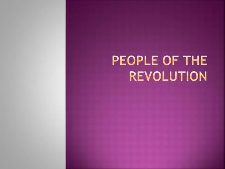 people of the revolution