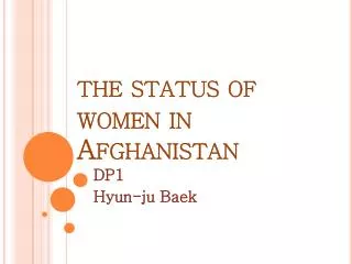 the status of women in Afghanistan
