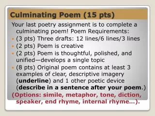 culminating poem 15 pts