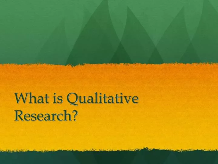 what is qualitative research