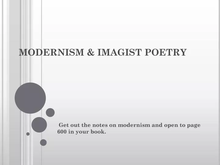modernism imagist poetry