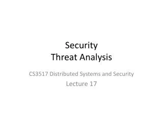 Security Threat Analysis