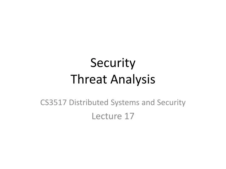 security threat analysis