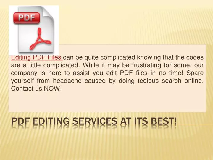 pdf editing services at its best