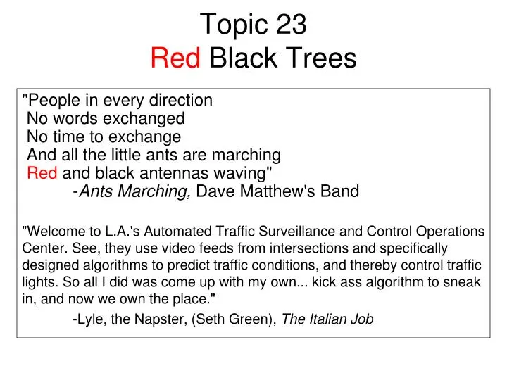 topic 23 red black trees