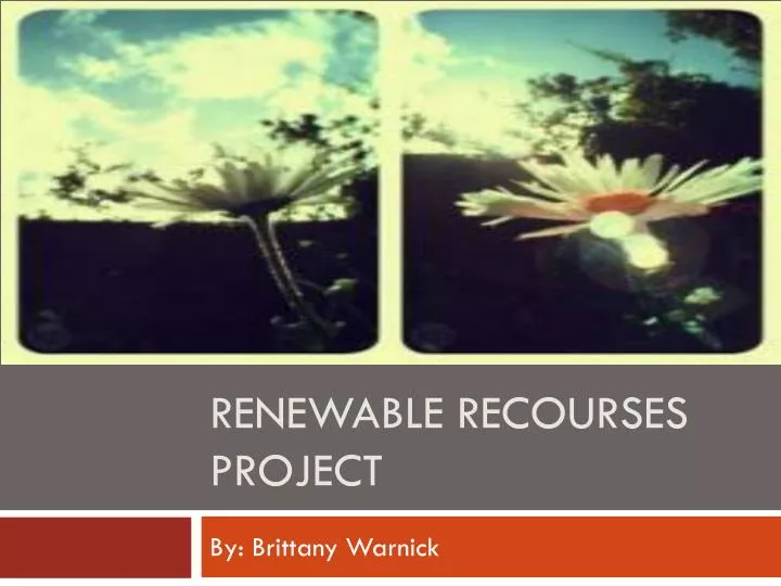 renewable recourses project