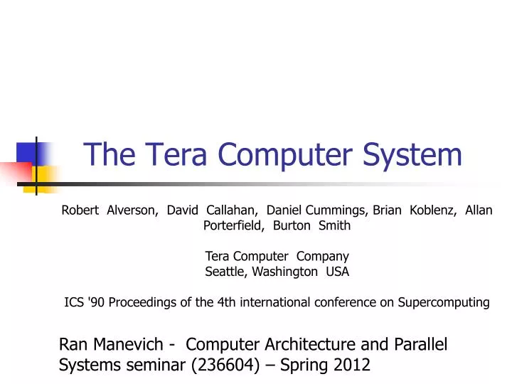 the tera computer system