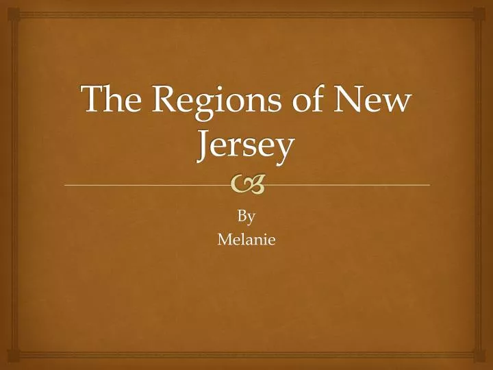 the regions of new jersey