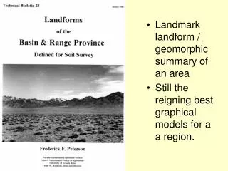 Landmark landform / geomorphic summary of an area