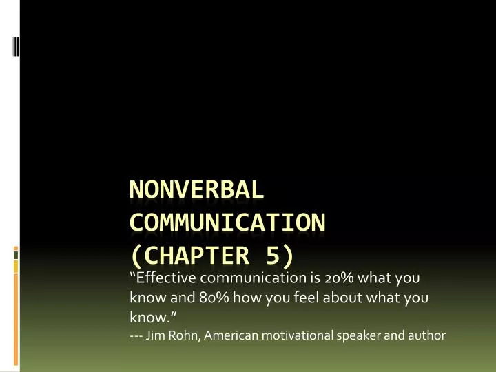 nonverbal communication chapter 5