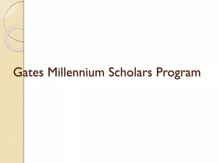 gates millennium scholars program