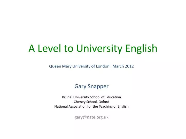 a level to university english