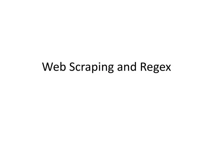 web scraping and regex