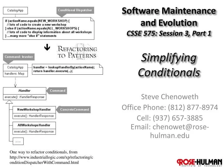 software maintenance and evolution csse 575 session 3 part 1 simplifying conditionals