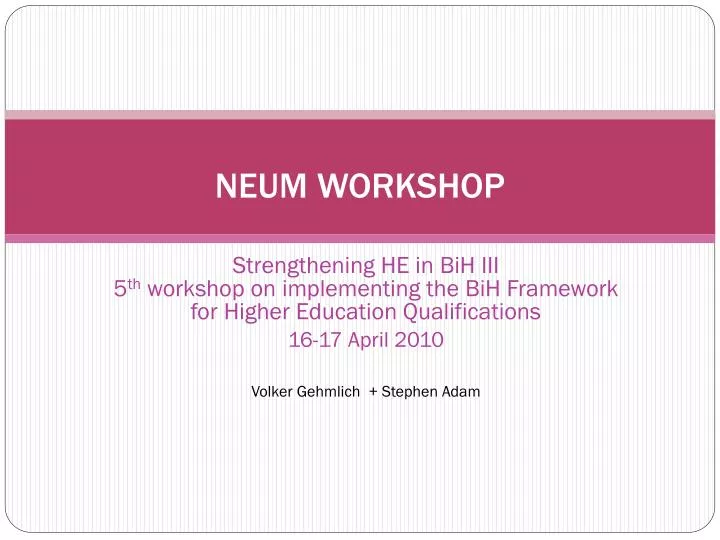 neum workshop