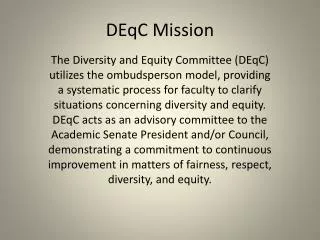 DEqC Mission