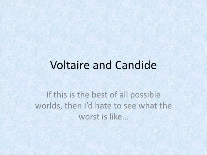 voltaire and candide