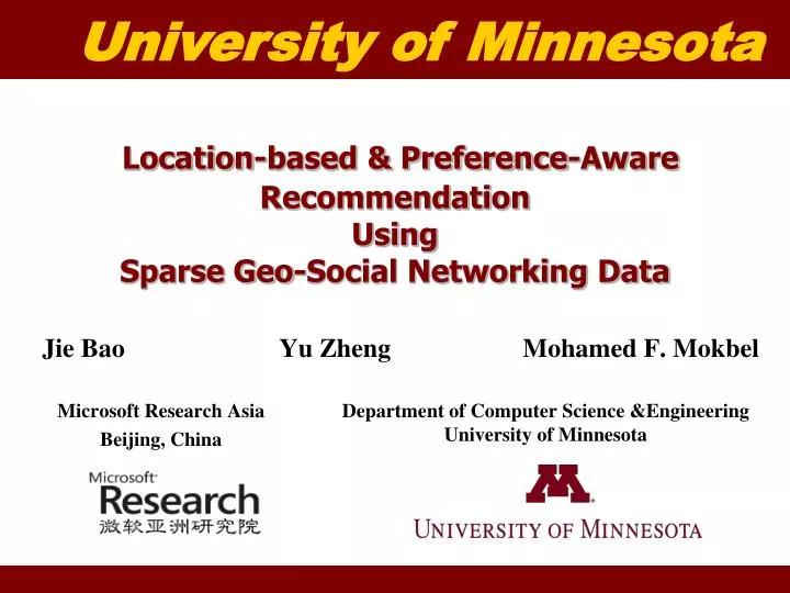 location based preference aware recommendation using sparse geo social networking data