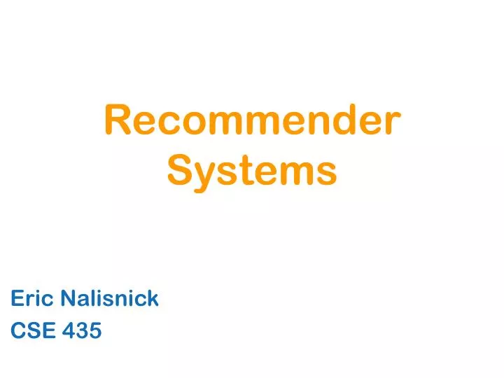 recommender systems