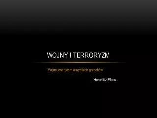 Wojny i terroryzm