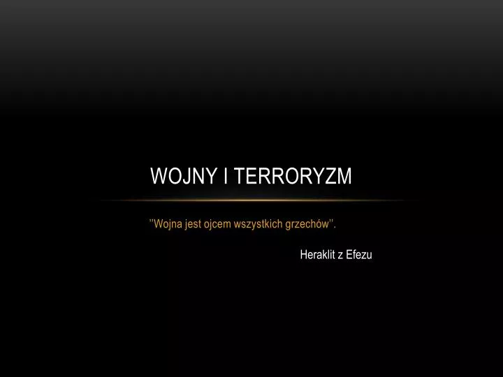 wojny i terroryzm