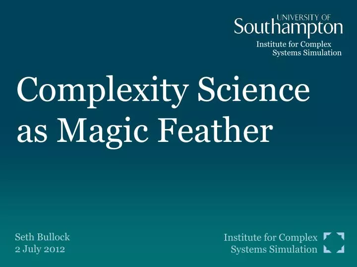 complexity science as magic feather